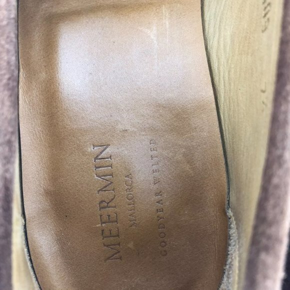 Meermin Mens Brown Mallorca Goodyear Welted Brown Suede Penny Loafers 7.5 - Picture 6 of 7